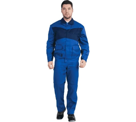 Костюм ГК Спецобъединение СПЕЦИАЛИСТ-1 летний, василек-т/синий (Куртка+брюки) (144-148, 182-188), компл, Кос 562/144/182 1