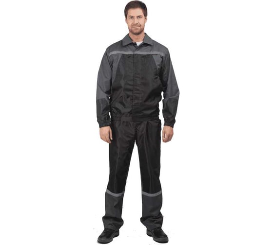 Костюм ГК Спецобъединение АВТОМОЙЩИК летний, серый-черный (Куртка+полукомбинезон) (112-116, 194-200), компл, Кос 590/112/194