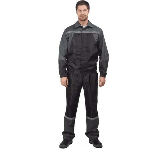 Костюм ГК Спецобъединение АВТОМОЙЩИК летний, серый-черный (Куртка+полукомбинезон) (120-124, 194-200), компл, Кос 590/120/194