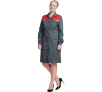 Халат ГК Спецобъединение КМ-10 ЛЮКС летний, серый-красный, женский (160-164, 170-176), шт, Хал 546/160/170