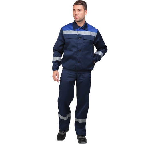 Костюм ГК Спецобъединение МАСТЕР ЛЮКС летний, т/синий-василек (Куртка+полукомбинезон) (144-148, 170-176) Кос 039/144/170 1