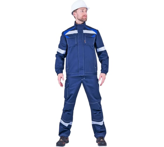 Костюм летний ГК Спецобъединение СТАРАТЕЛЬ синий-василек (Куртка+брюки) (80-84, 158-164), компл, Кос 507/80/158