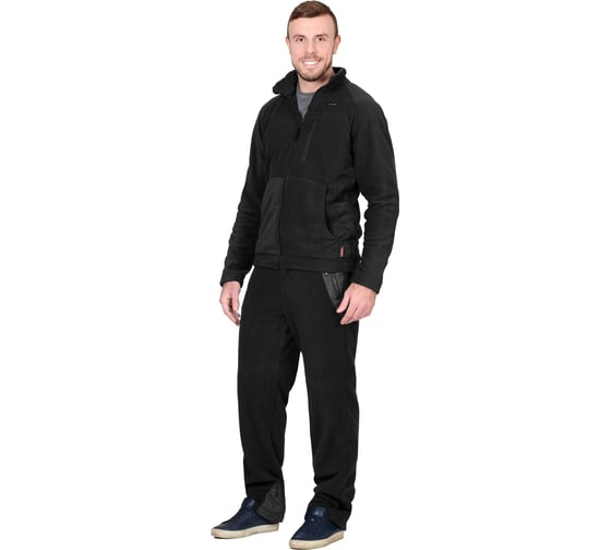 Куртка флисовая Сириус Актив черная с черной отделкой р. 88-92/182-188 102135 1