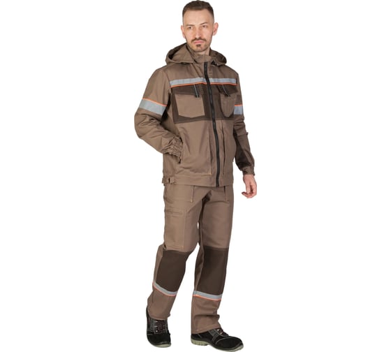 Костюм MILLОКТАНТ св.коричневый/т.коричневый куртка, брюки ткань ТВИЛ 35 хб./65 пэ. плотность 240 гр./м2 р-р 52-54/182-188 4660319474969