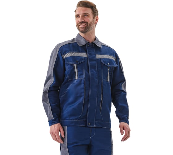 Костюм мужской ОПТИМАЛЬНЫЙ летний с полукомбинезоном URSUS КОС444-Т.СИНИЙ/СЕРЫЙ/64-66, 182-188