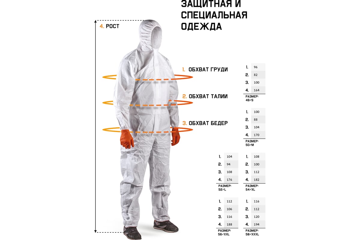 Защитный комбинезон Jeta Safety, плотность 43 г/м2, размер 50-52/L ...