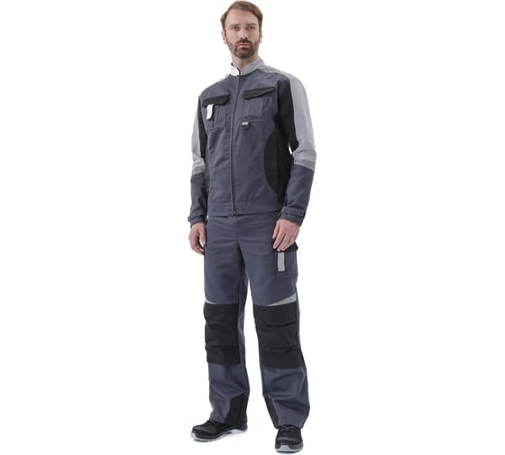 Костюм URSUS МЕГА куртка/брюки КОС887-Т.СЕРЫЙ/ЧЕРНЫЙ/СВ.СЕРЫЙ/48-50, 170-176
