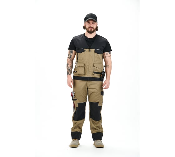 Жилет рабочий FORMA WorkLine WR10, мокко-черный, размер L, WR0104