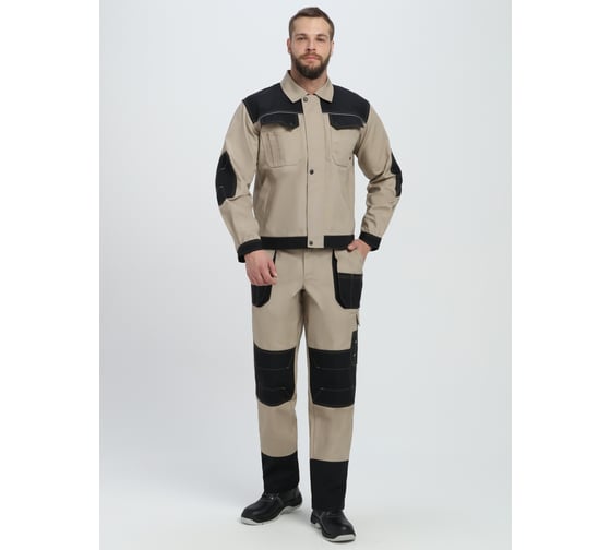 Костюм Факел 87494827 Вестгард-1 (тк.Канвас, 260) брюки, бежевый/черный 87494827.007