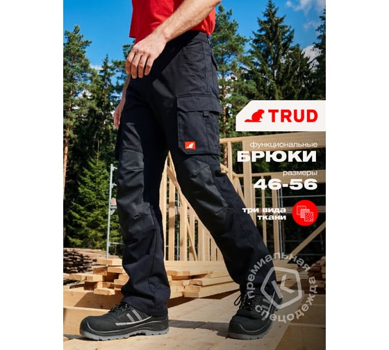 Брюки мужские TRUD SPIDER 2608, черные, L (48/50) 4650581542084 01.216176/L