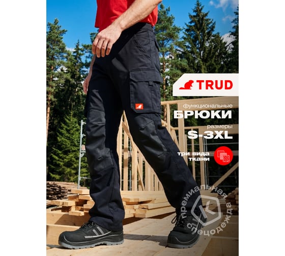 Брюки мужские TRUD SPIDER 2608, черные, M (46/48) 4650581542077 01.216176/М