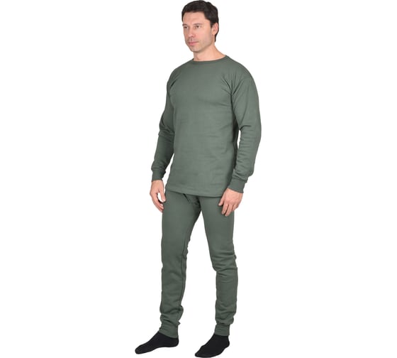 Белье нательное трикотажное с начёсом (зима) СИРИУС пл.250 гр/м2, оливковое, 100% х/б, р.136-140/194-200 167386