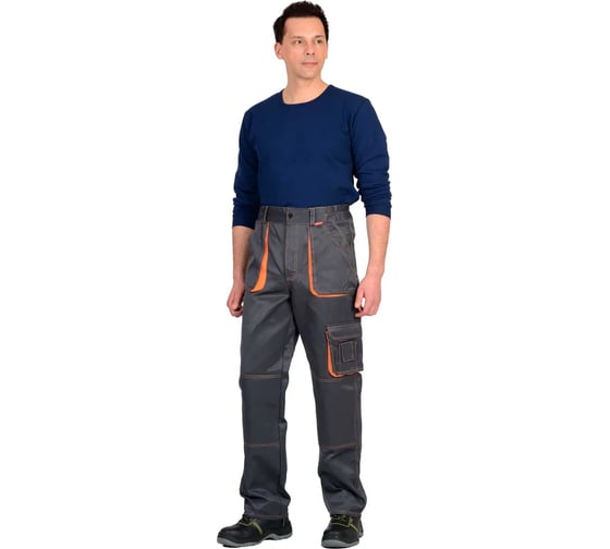 Брюки СИРИУС CROWN темно-серый с оранжевым, р. 96-100/182-188 (ЧЗ) 43666