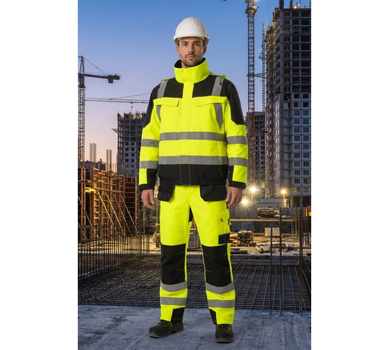 Брюки СОЮЗСПЕЦОДЕЖДА ЮНИОНВОРКВЕАР Хай-Вис (UNIONWORKWEAR Hi-Vis) Визибл демисезонные желтые, 52-54/182-188 2000000297996