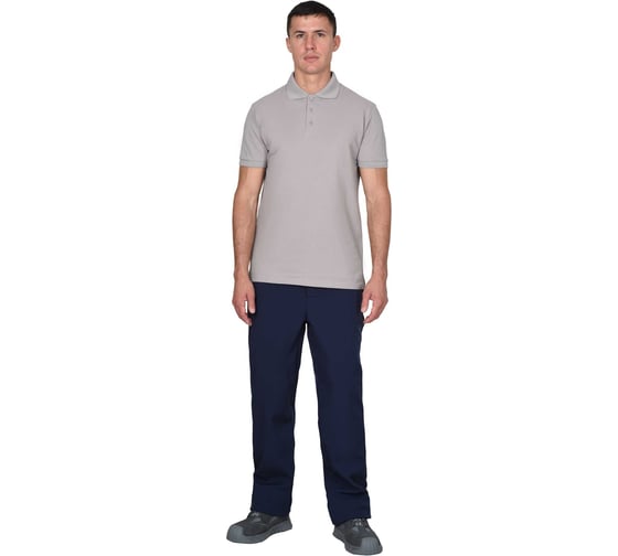 Рубашка-поло Сириус св.серая короткие рукава с манжетом, пл.180 г/м2 р.2XL(54) (ЧЗ) 113665