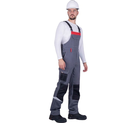 Летний полукомбинезон iForm ТУРБО SAFETY серый/черный/красный Пком 1602/96/170