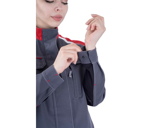 Летняя женская куртка iForm ТУРБО SAFETY серый/чёрный/красный Кур 694/88/158