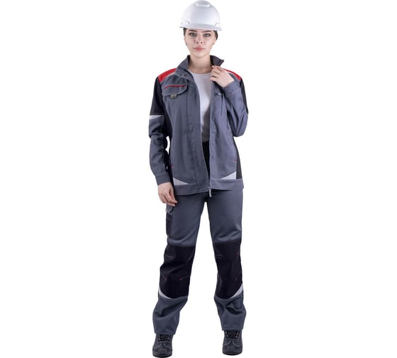 Летняя женская куртка iForm ТУРБО SAFETY серый/чёрный/красный Кур 694/80/170