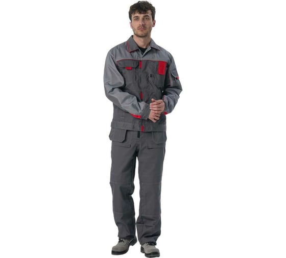 Костюм Факел Союз-Профессионал-1, серый/светло-серый/красный, р. 52-54, рост 170-176 87481137.005 1