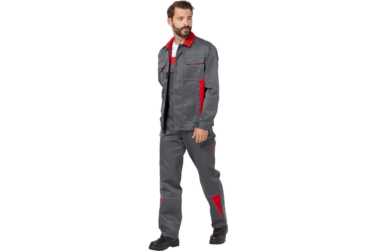 Костюм Эксперт Спецодежда Страйк 2, серый/красный, р. 64-66, рост 194 ...