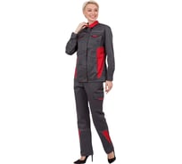 Женский костюм Эксперт Спецодежда Страйк, серый/красный, р. 64-66, рост 170-176 6446000061056