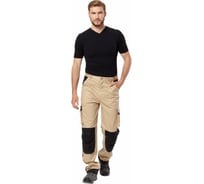 Брюки Эксперт Спецодежда Велар бежевый/черный, р.56-58, рост 170-176 6446000065986