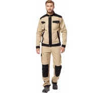 Куртка Эксперт Спецодежда Велар бежевый/черный, р.60-62, рост 182-188 6446000040532