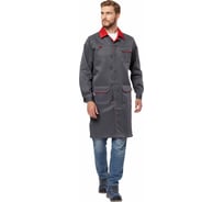 Халат Эксперт Спецодежда Страйк серый/красный, р. 56-58, рост 170-176 6446000045346