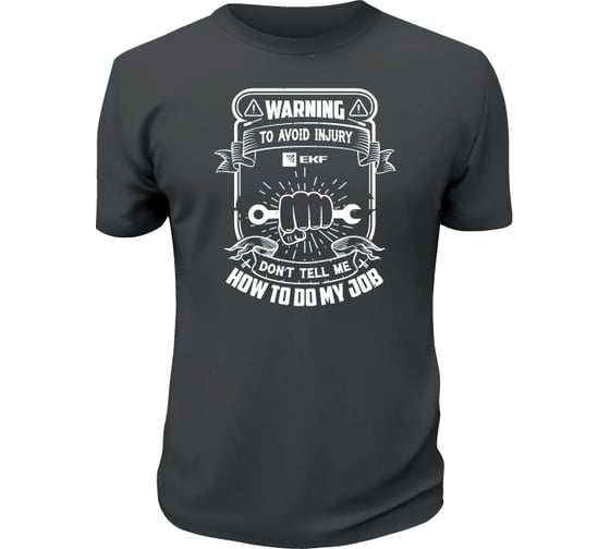 Футболка EKF Avoid injury размер L, черная 78961