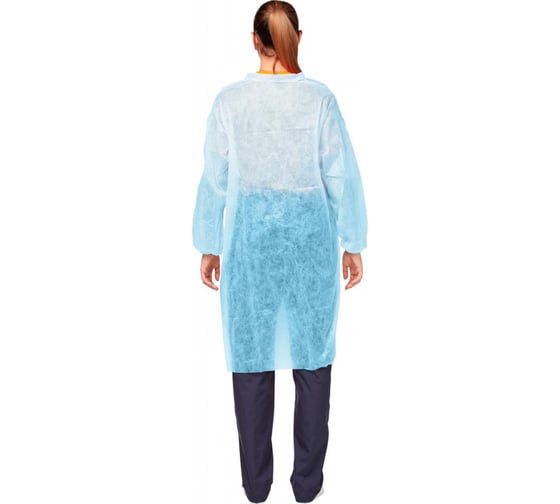 Халат на липучках ООО Комус р. XXXL, голубой, 10 шт 1477237
