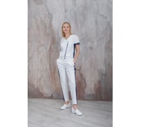Комбинезон ДОКТОР СТИЛЬ Хельга NEW, белый/темно-синий Брю 3404.29/ 96, M/L
