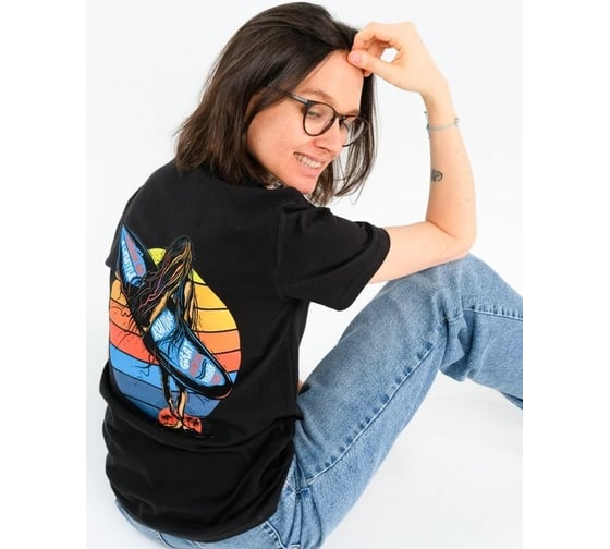Футболка RoadLike Surf Side, р.S, черная 402759