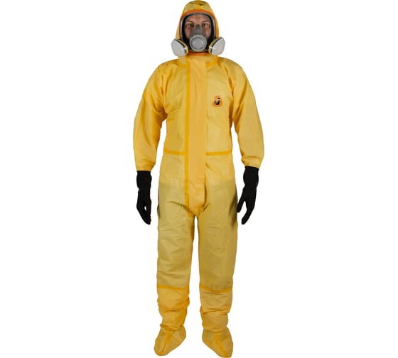 Комбинезон химической защиты Jeta Safety плотность 82 г/м2, с носками, 3, 4 тип, р. XXL/54-56 JPC-80-XXL