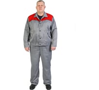 Мужской костюм АМПАРО Сатурн куртка и полукомбинезон, серый/красный, р. 60-62, рост 170-176 Кос102св 120-124/170-176