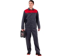 Мужской костюм АМПАРО Сатурн, серый/красный, р. 60-62, рост 170-176 Кос102се 120-124/170-176