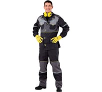 Мужской костюм АМПАРО Престиж, куртка и полукомбинезон, темно-серый/серый/светло-серый, р. 60-62, рост 170-176 Кос201 120-124/170-176