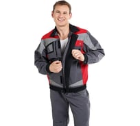 Мужская куртка АМПАРО Континенталь, серый/красный/черный, р. 44-46, рост 158-164 Кур301/01 88-92/158-164