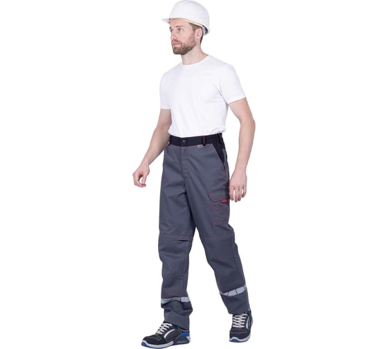 Летние брюки iForm ХАЙ-ТЕК SAFETY серый/красный/черный Брю 1605/120/182