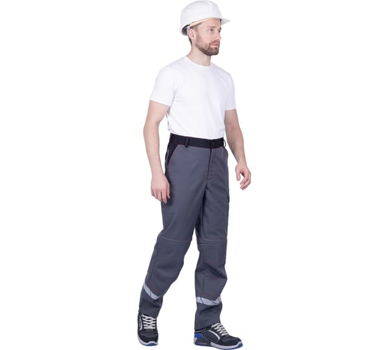 Летние брюки iForm ХАЙ-ТЕК SAFETY серый/красный/черный Брю 1605/120/182