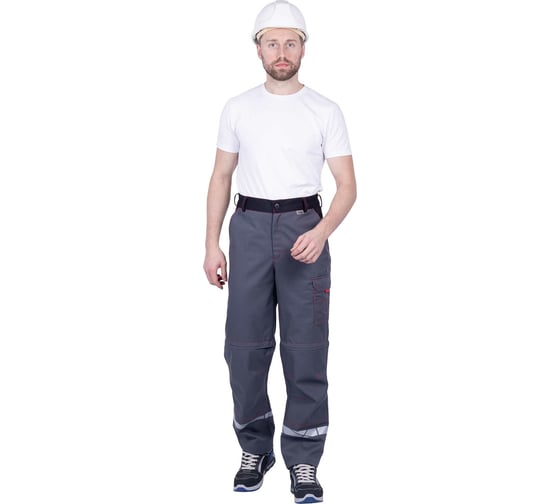 Летние брюки iForm ХАЙ-ТЕК SAFETY серый/красный/черный Брю 1605/88/170