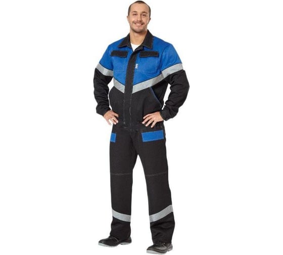 Костюм Авангард. Профессиональная экипировка Каскад черный/васильковый, р. 112-116, рост 182-188 80338 1