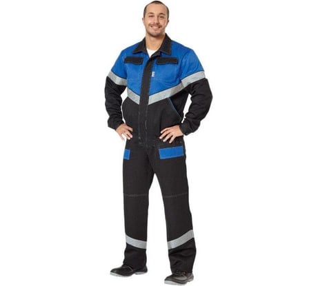 Костюм Авангард. Профессиональная экипировка Каскад черный/васильковый, р. 120-124, рост 170-176 80340