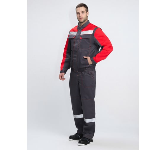 Костюм ФАКЕЛ Сфера NEW темно-серый/красный, р. 64-66; 194-200 87468102.019 1