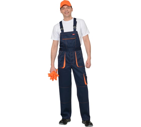 Рабочий полукомбинезон СИРИУС crown темно-синий/оранжевый, р.56-58/182-188 1670/8 1