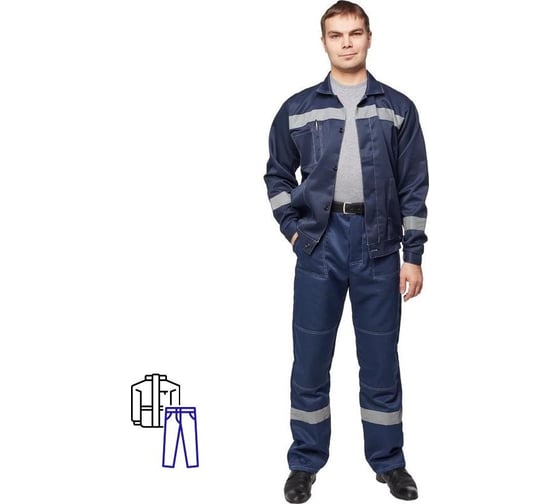 Рабочий летний мужской костюм ООО Комус л22-кбр темно-синий, р.48-50 194-200 816224 1