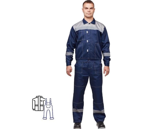 Рабочий летний мужской костюм ООО Комус л20-КПК синий с СОП, р. 48-50, рост 182-188 1583166 1