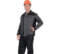 Летняя куртка Сириус Престиж короткая, темно-серая с оранжевым кантом, р.112-116, рост 170-176 45141