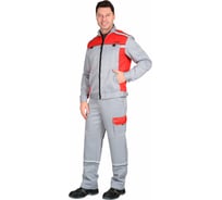 Летний костюм (короткая куртка, полукомбинезон) Сириус Практик-1 светло-серый/красный, р.112-116, рост 170-176 42907