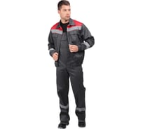 Костюм ГК Спецобъединение МАСТЕР ЛЮКС летний, серый-красный (Куртка+полукомбинезон) (112-116, 170-176), компл, Кос 459/112/170