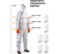 Малярный многоразовый комбинезон JetaSafety размер L, белый JPC75W-L JPC75w/L